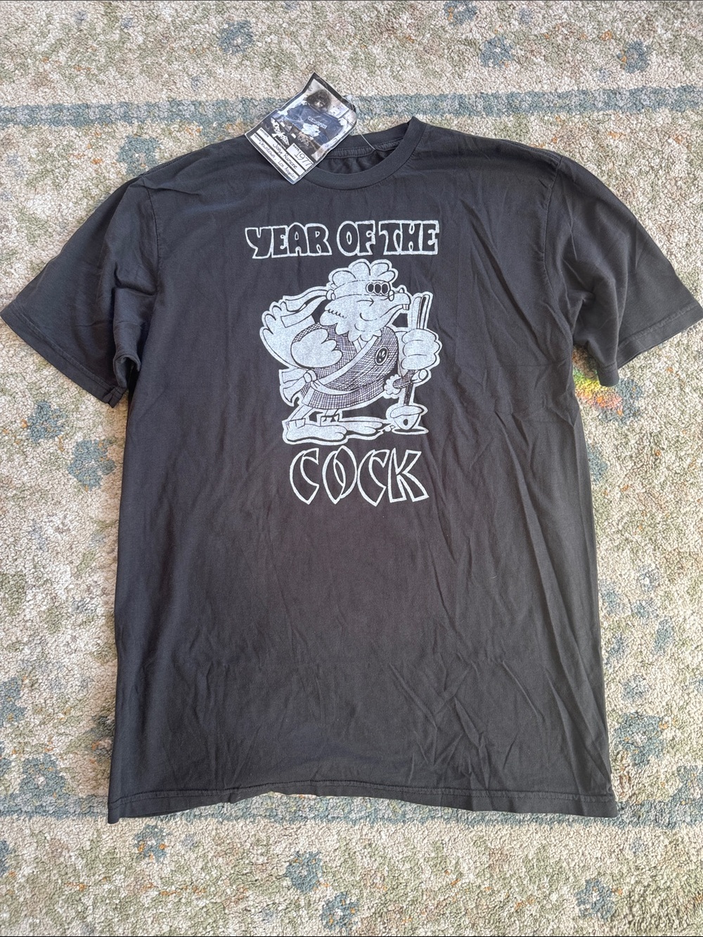 Worn Free Black Chicken Graphic Tee